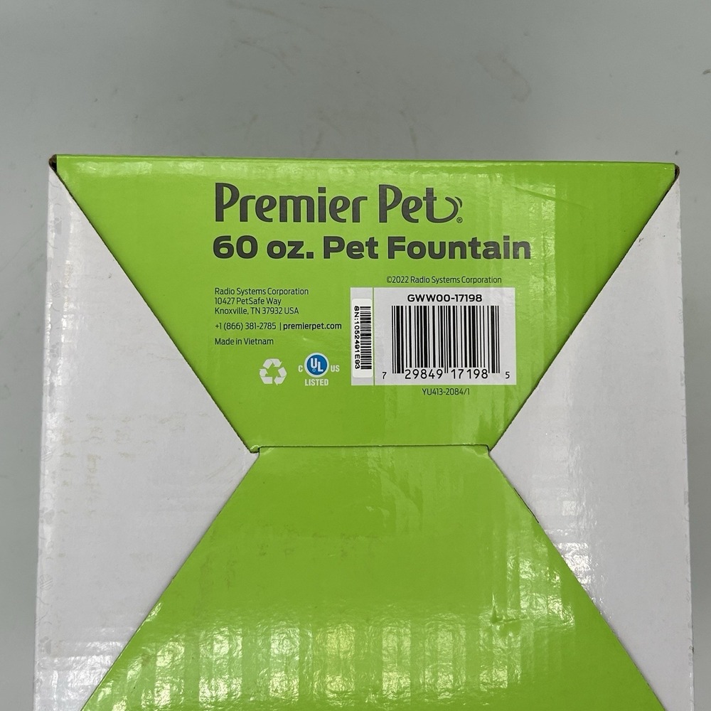 Premier Pet Automatic Water Fountain System For Cats & Small Dogs 60 oz - Picture 4 of 5